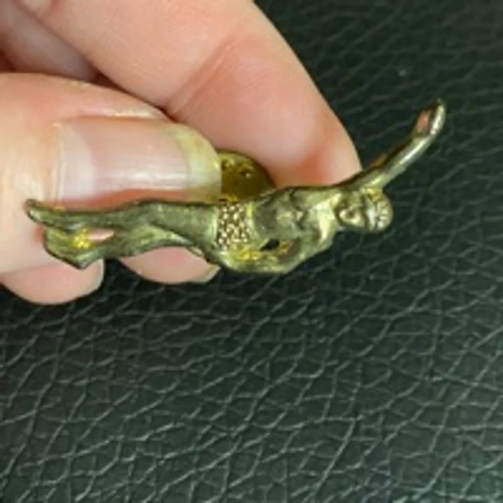 Vintage Gold Tone Swimmer Brooch Pin 1.75” Sports Retro Jewelry - Image 2