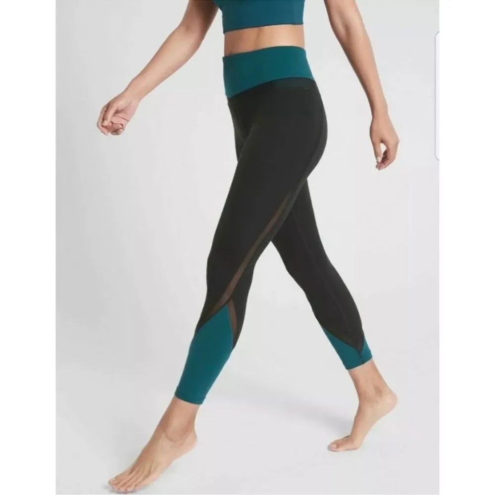 Athleta Elevation Powervita Teal 7/8 Leggings Size Small - Image 4