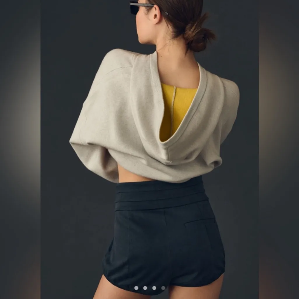 Anthropologie 32 NEW Pilcro Tux Shorts Black High Waist - Image 7