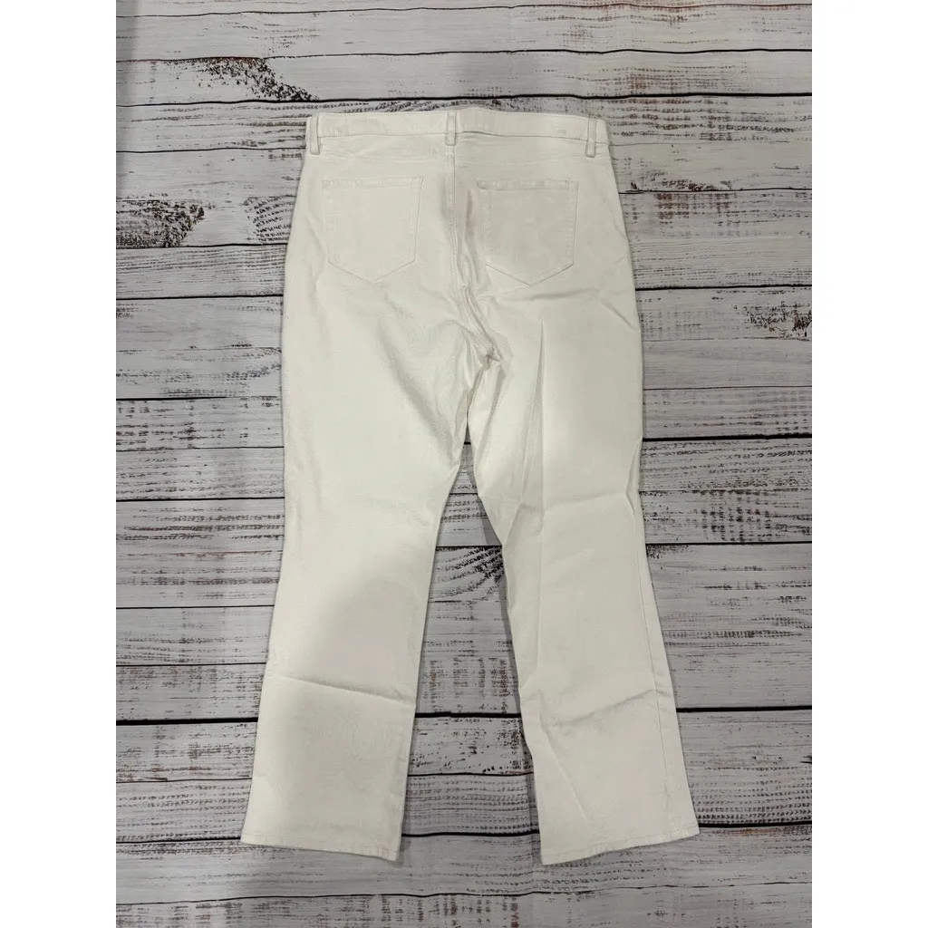 NWT Lilly Pulitzer Women's Size 16 White Liza High Rise Crop Flare Jeans - Image 7