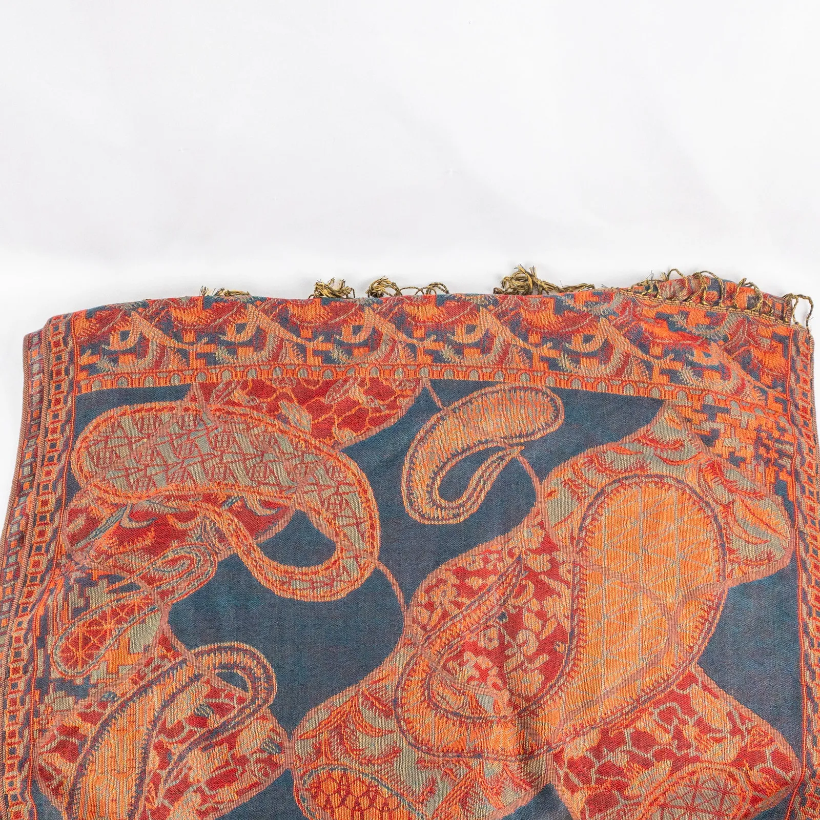 Pashmina Multicolor Red Green Blue Paisley Scarf Womens One Size - Image 9