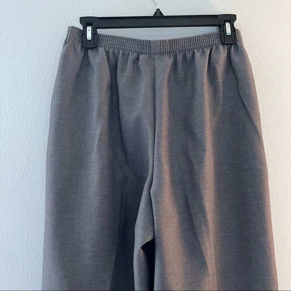 Alfred Dunner Pants Grey Pull On Textured Straight Leg Sz 12 EUC Tik-Tok Trend - Image 8