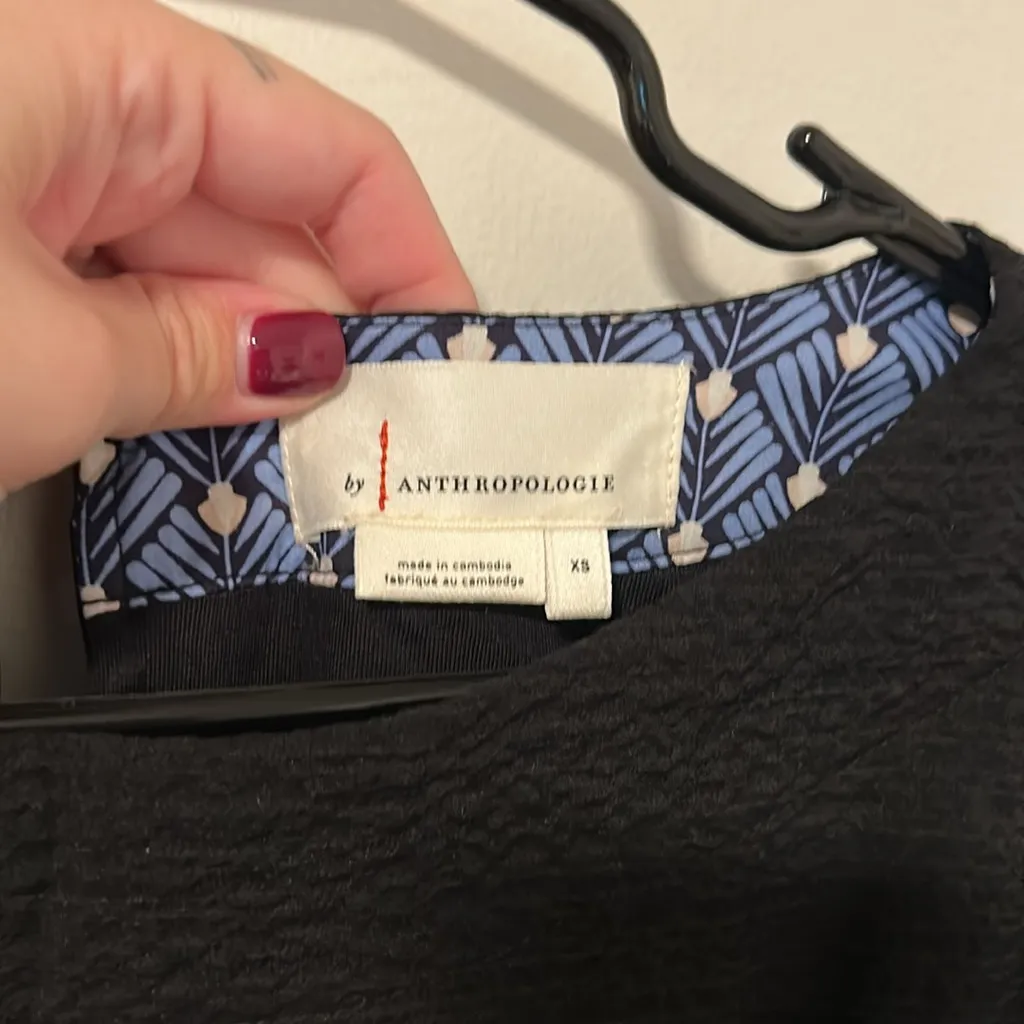 Anthropologie Francesca Balloon-Sleeved Black Romper Size XS - Image 5