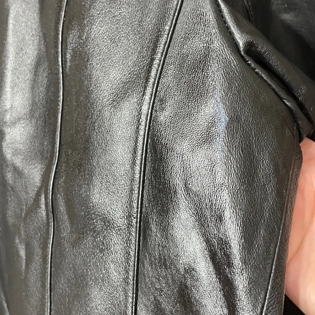 Vintage East 5th Black Genuine Leather Zipper Front Jacket Women's Medium - Image 13
