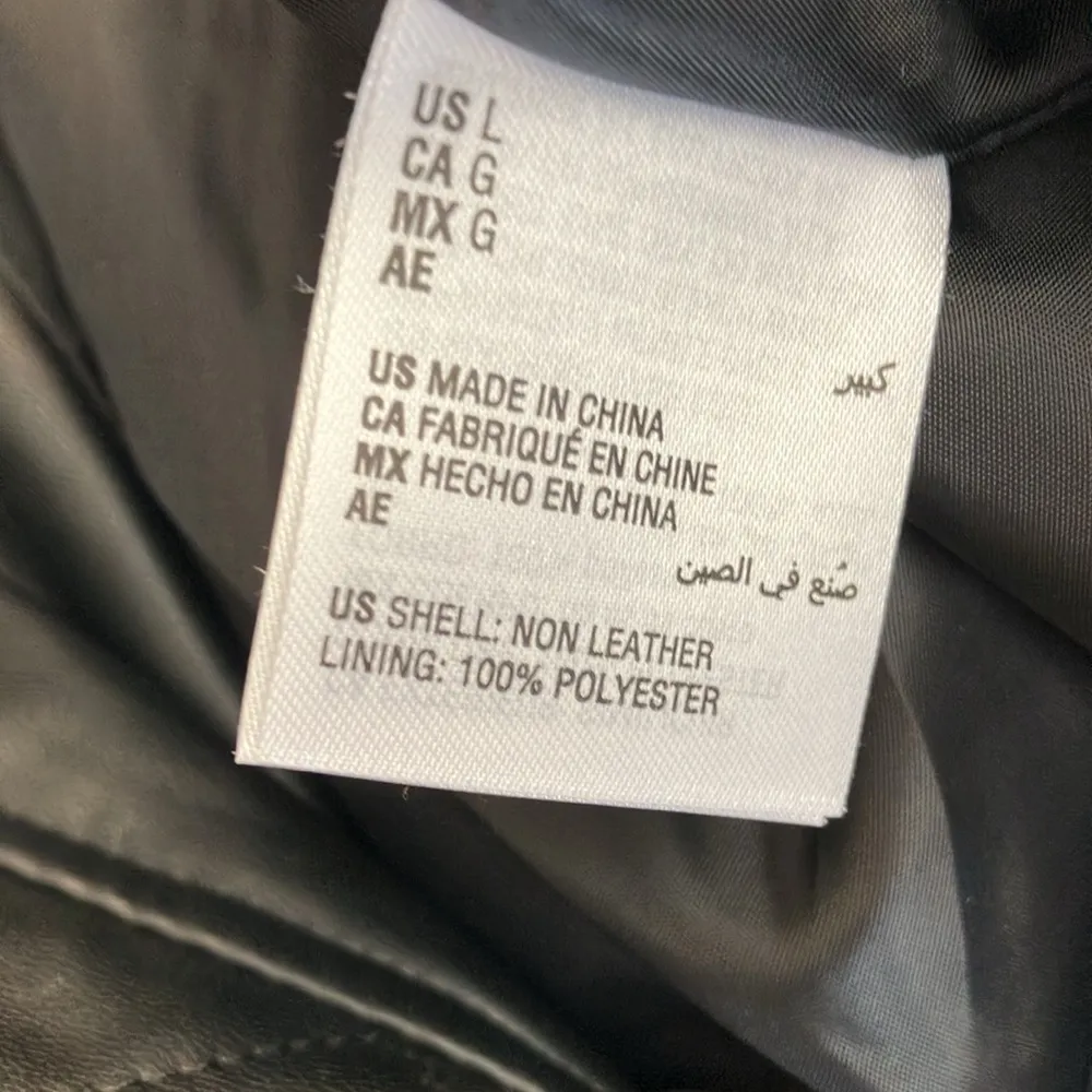 And Now This faux leather bomber jacket pockets EUC Black Size undefined - Image 8