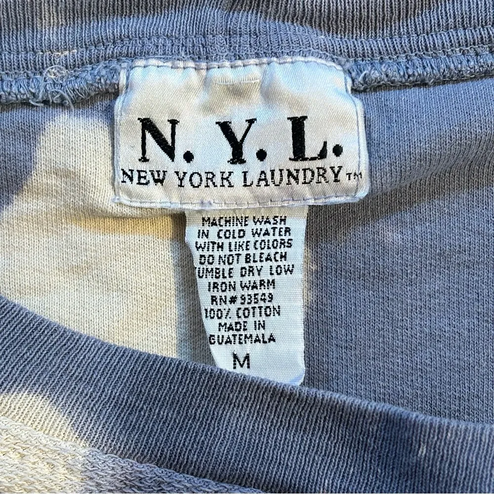 New York Laundry Sweatshirt Tie Dye Crewneck NYC Pullover Blue Medium - Image 7