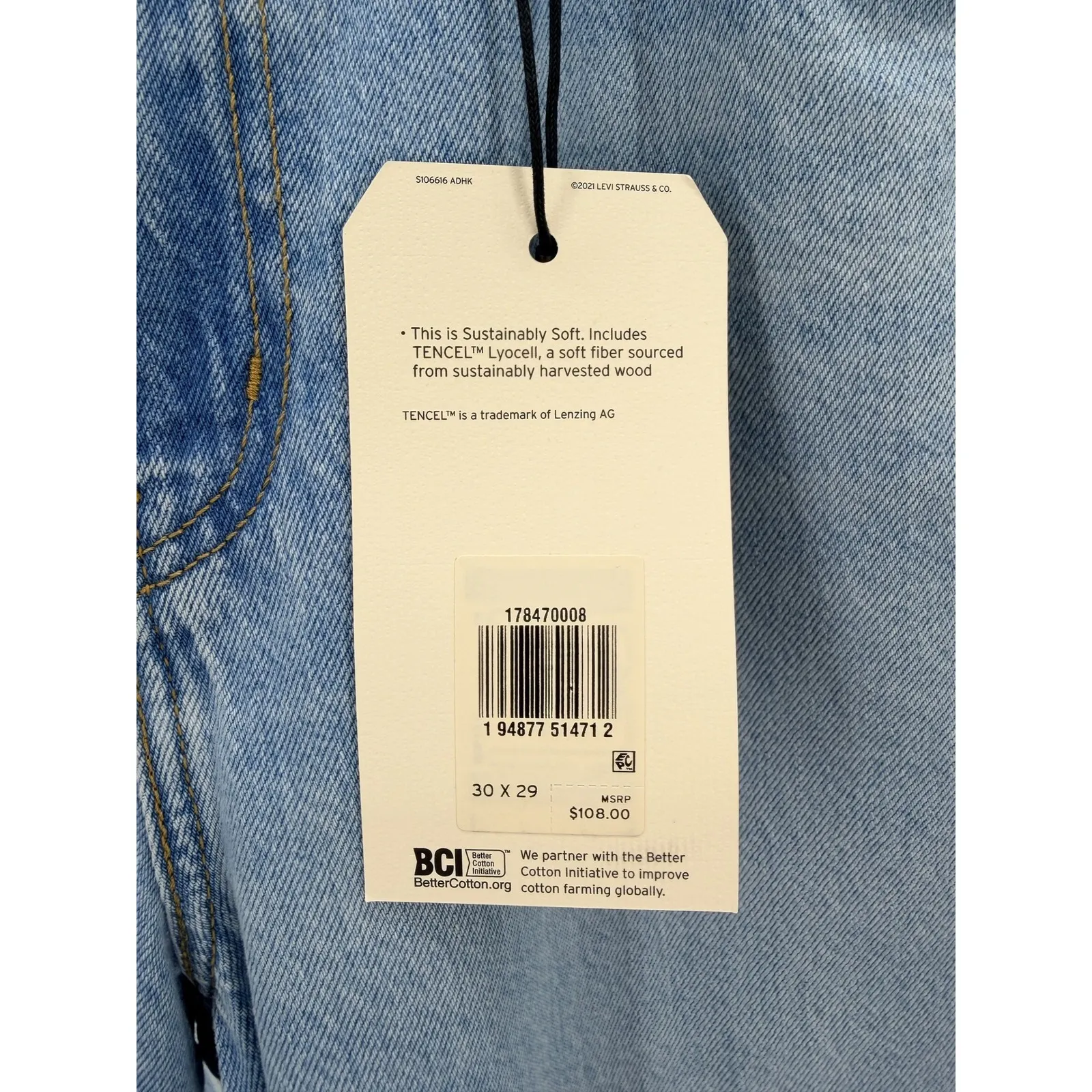 Levi's High Loose Taper Jeans W30 L29 NWT Light Wash Sustainable Denim Relaxed - Image 7