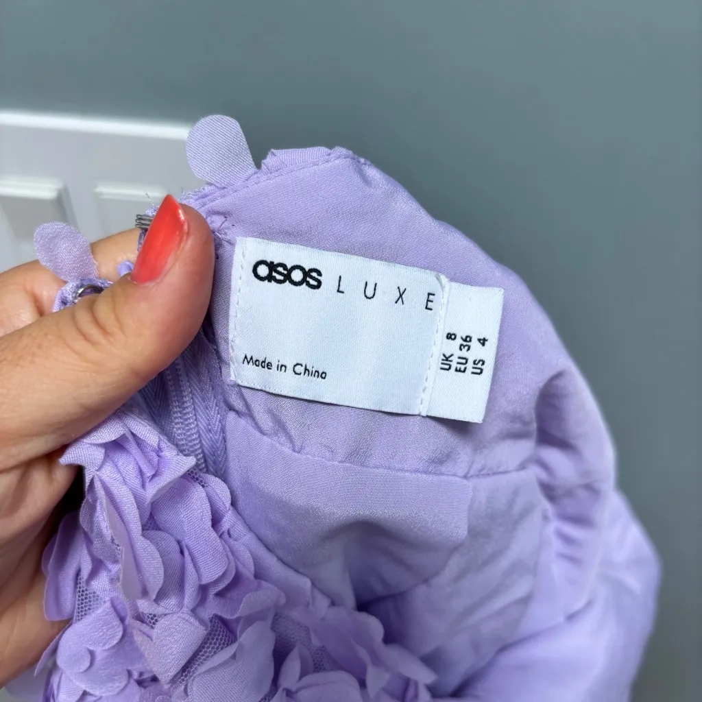 ASOS LUXE 3D floral open back jumpsuit in lilac 4 - Image 13