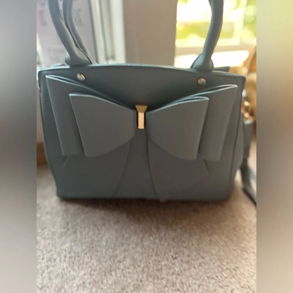 Light Blue Bow Top Handle Shoulder Bag | Cute Coquette Soft Girl Purse - Image 2