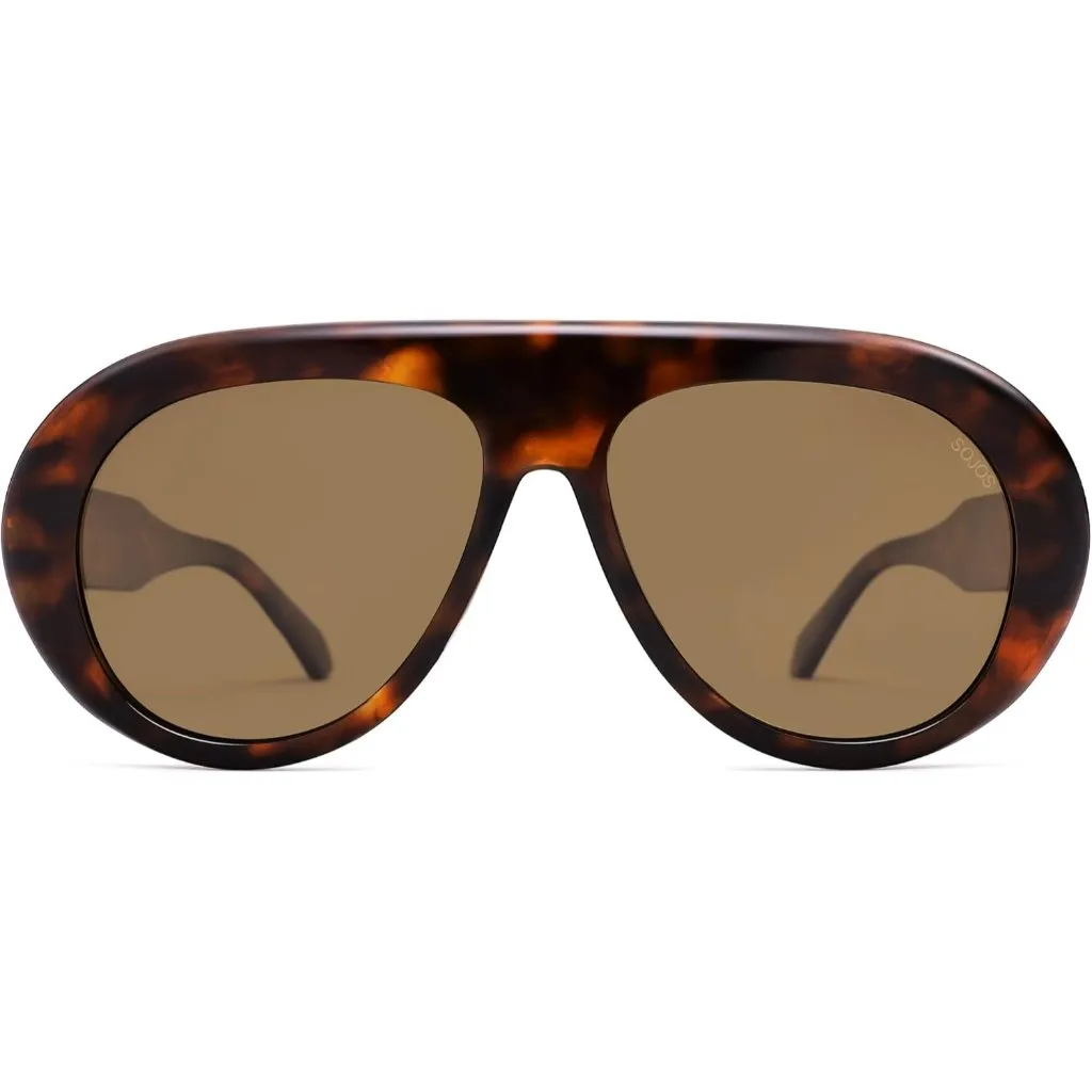 Women's Tortoise/Retro Brown Men Retro Vintage 70s Style UV Protection - Image 2