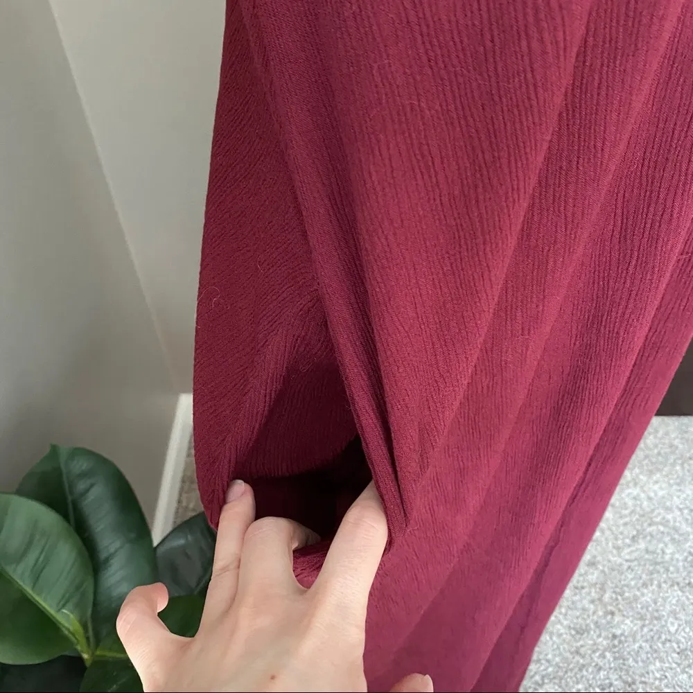 Lulu's Maxi Boho Dress Maroon Sz S/M - Image 2