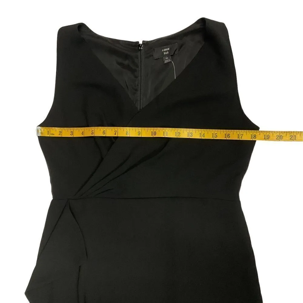 J. CREW 365 Side‎ Sash Sheath Dress V-Neck Sleeveless Crepe Black Size 10 NEW - Image 12