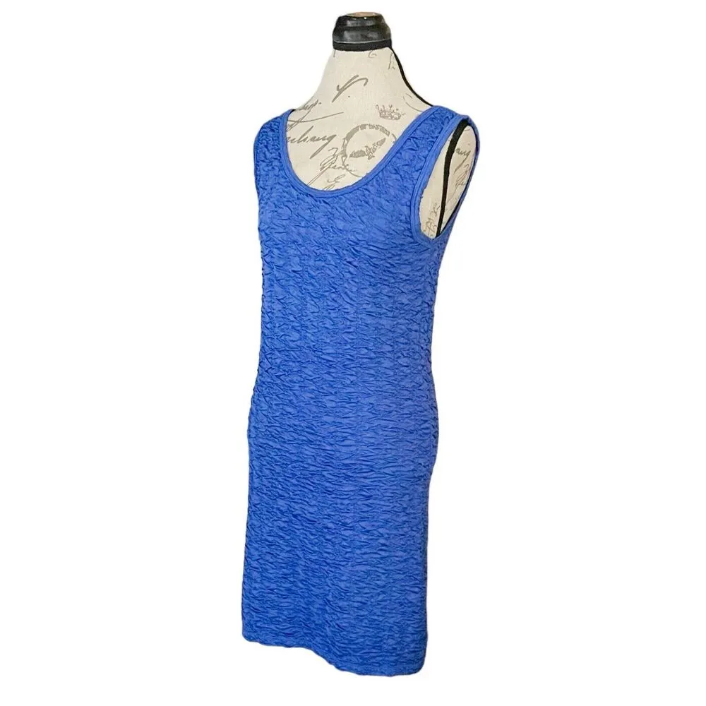 Cotton On Womens Dress Sz Medium Blue Sleeveless Ruched Bodycon Mini Y2K Club - Image 3