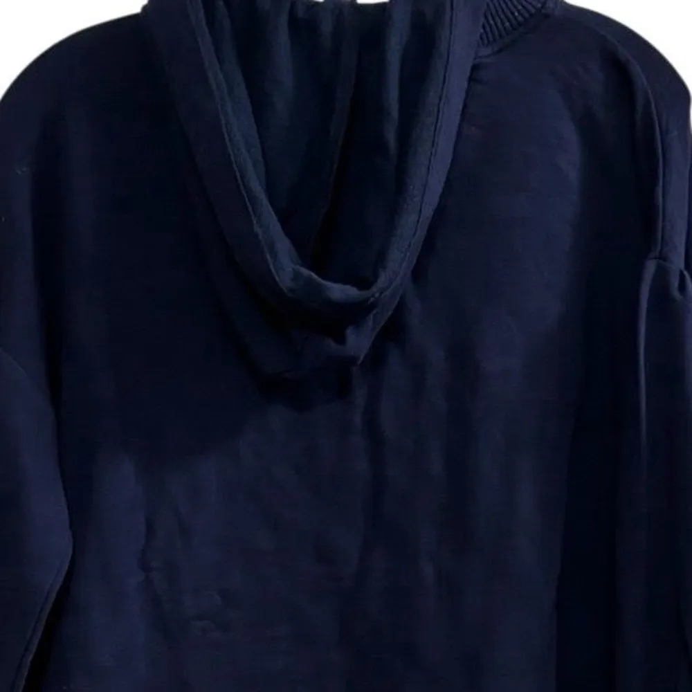 Ramy Brook Women's Navy Blue Tatum Puff Sleeve Hoodie Sweatshirt Size L - Image 10