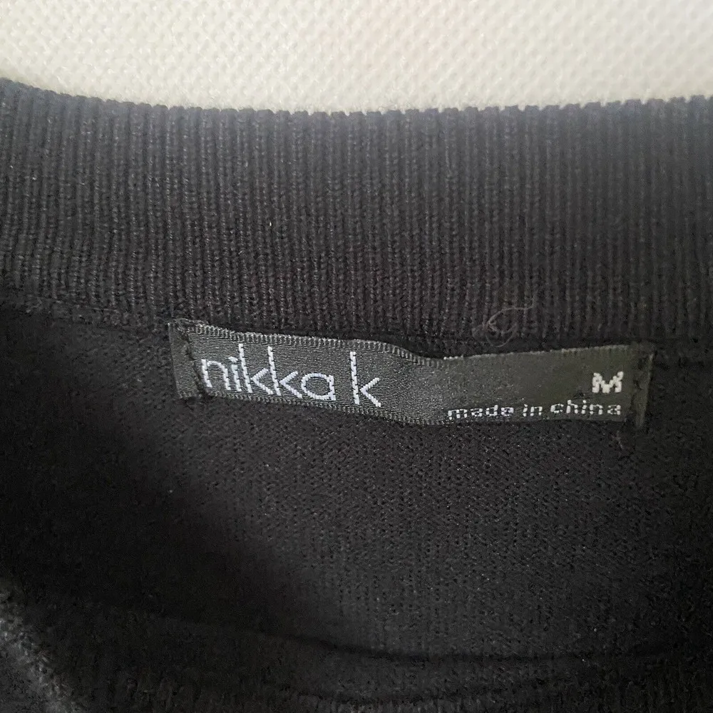 Nikka K Sweater Medium Womens Black Academia Sheer Lace Sleeves Career Holiday - Image 2