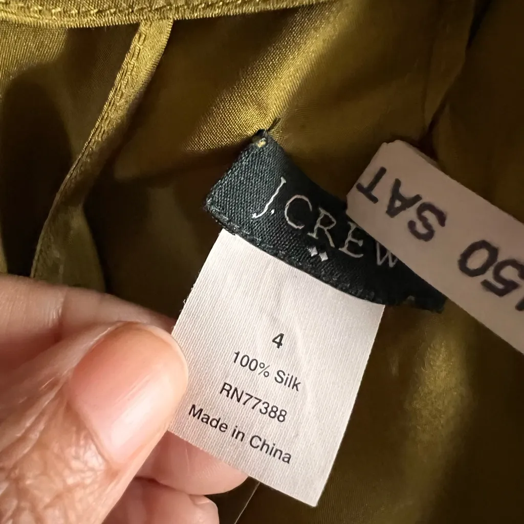 J. Crew Chartreuse Yellow Silk Tank Top - Image 5