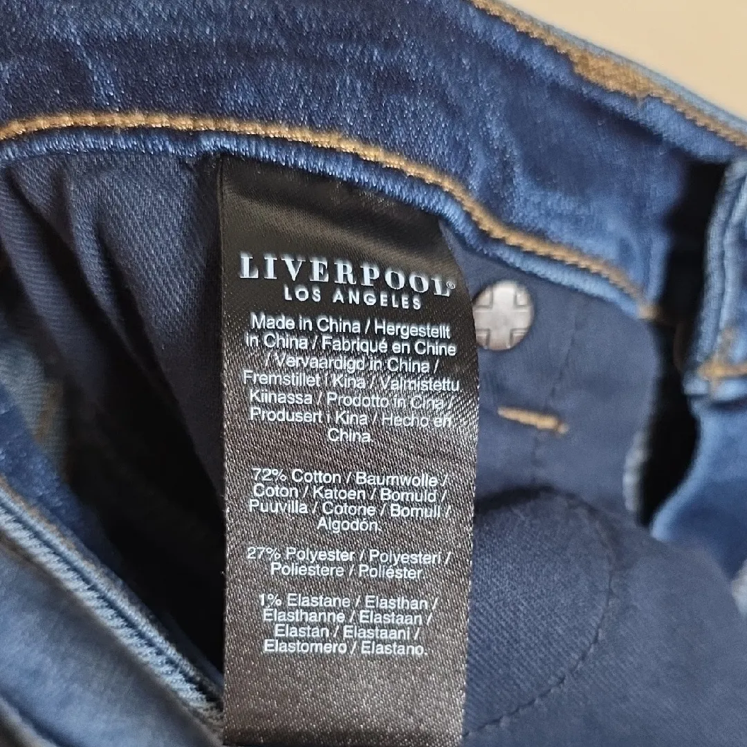 Liverpool Los Angeles Jeans Marley Girlfriend Cuffed Denim Blue Mesa Size 2/26 - Image 7