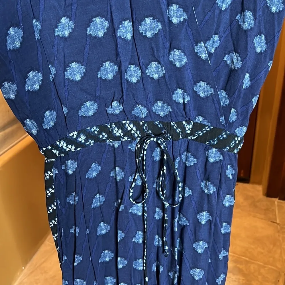 Anthropologie Velvet by Graham & Spencer Blue Cady Jumpsuit Size Medium - Image 5