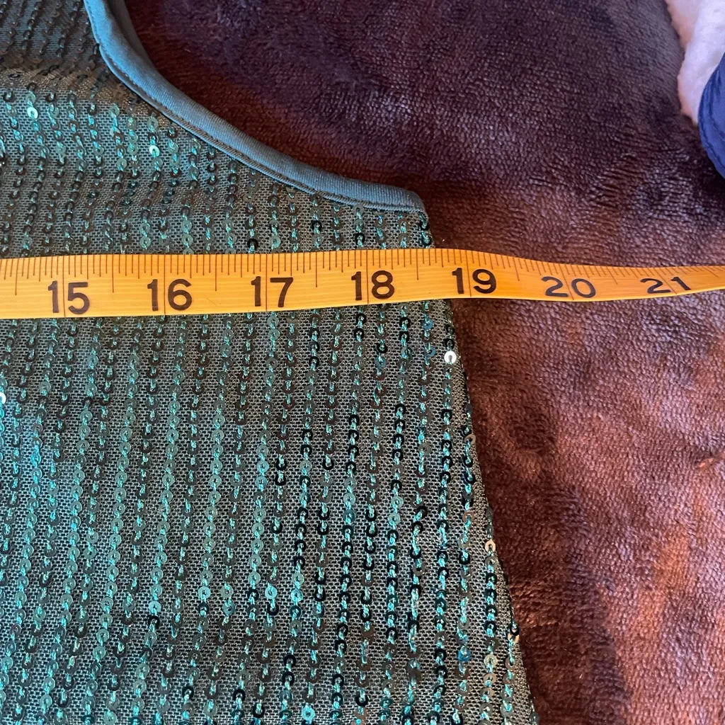 Sequin Fringe Tank Top - Green - Image 8