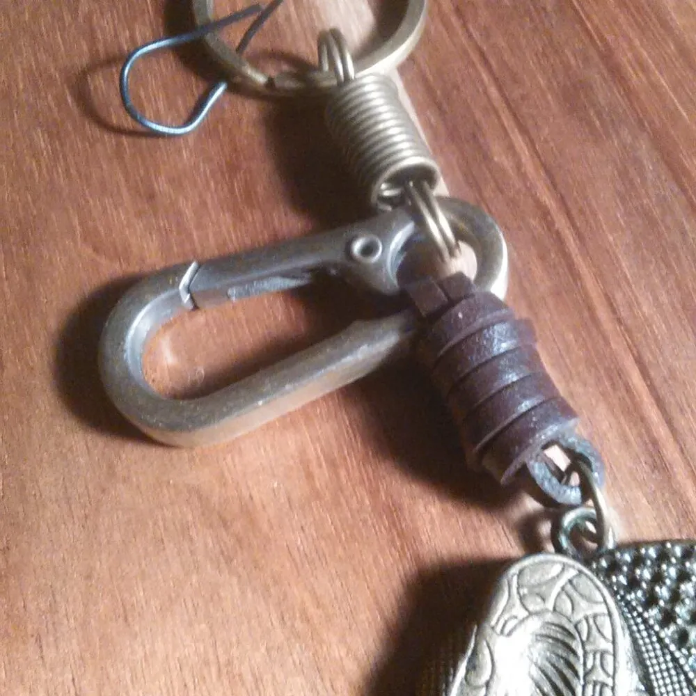 Elephant Goldtone Keychain in Faux Leather - Image 3