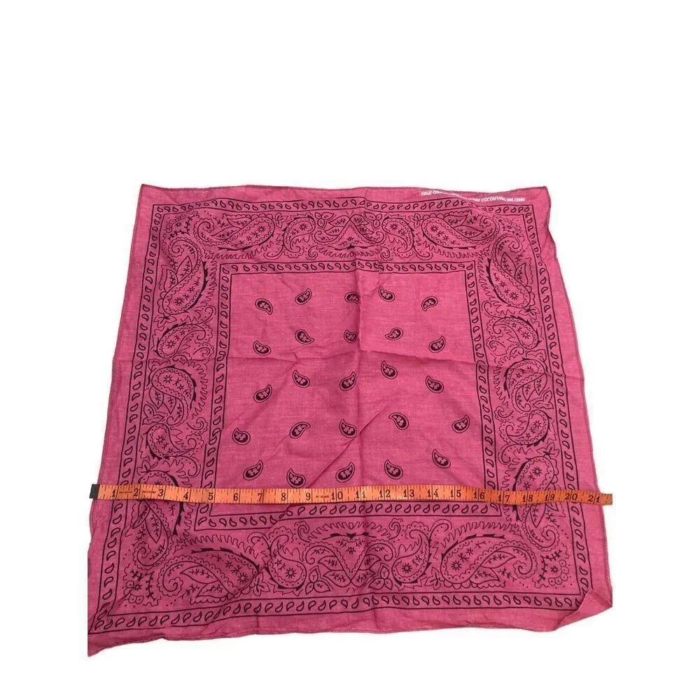Pink Paisley Bandana Handkerchief Cowgirl Cowboy Pinup Biker Everyday - Image 3