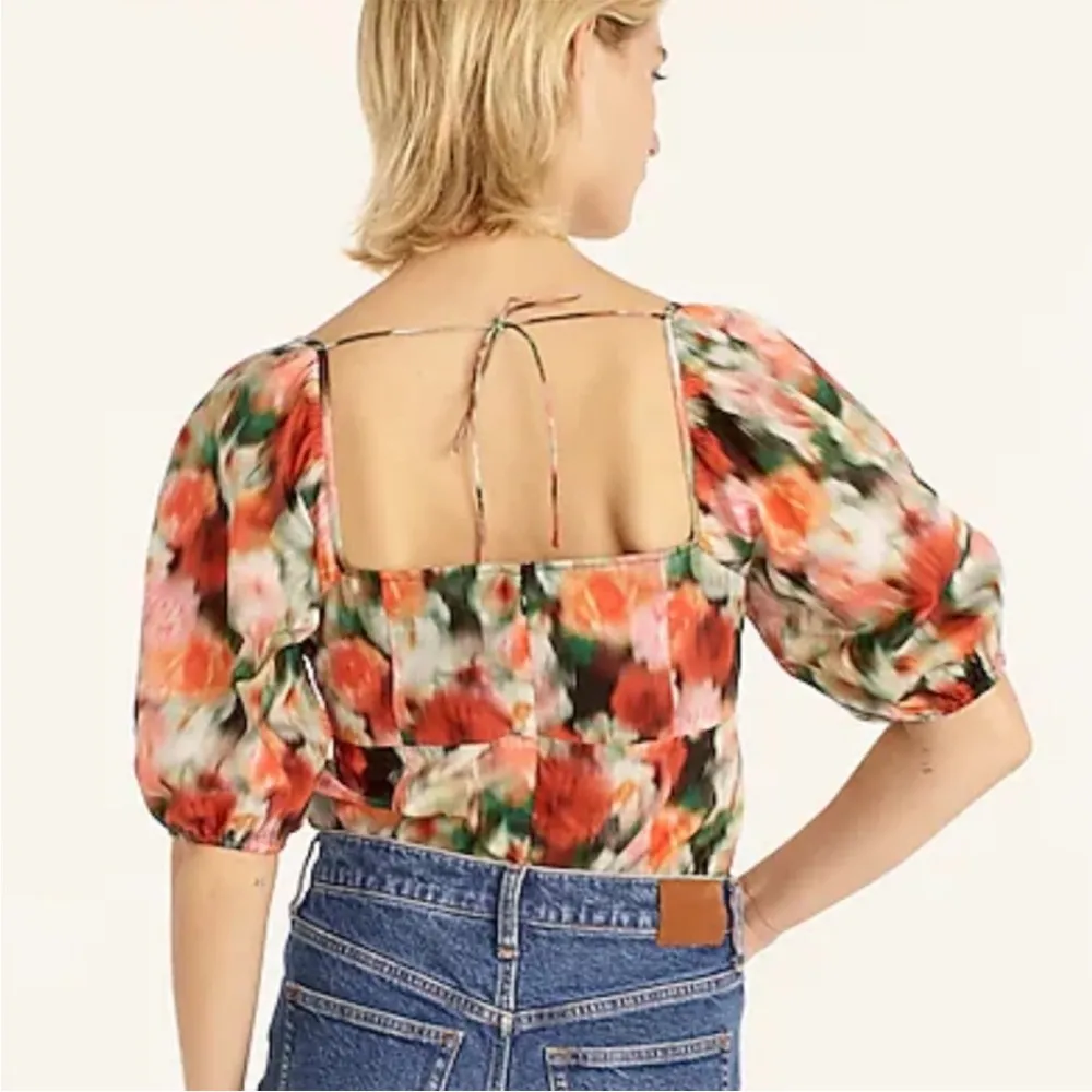 NWT J. Crew Squareneck Top in Liberty
Hazy Days Floral puff sleeve sz 16 - Image 3