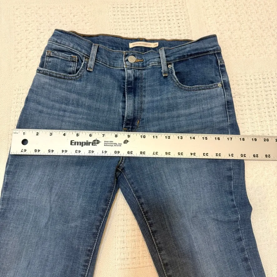 Levi's 724 29 high rise straight crop distressed ripped stretch jeans J1 3056 - Image 7