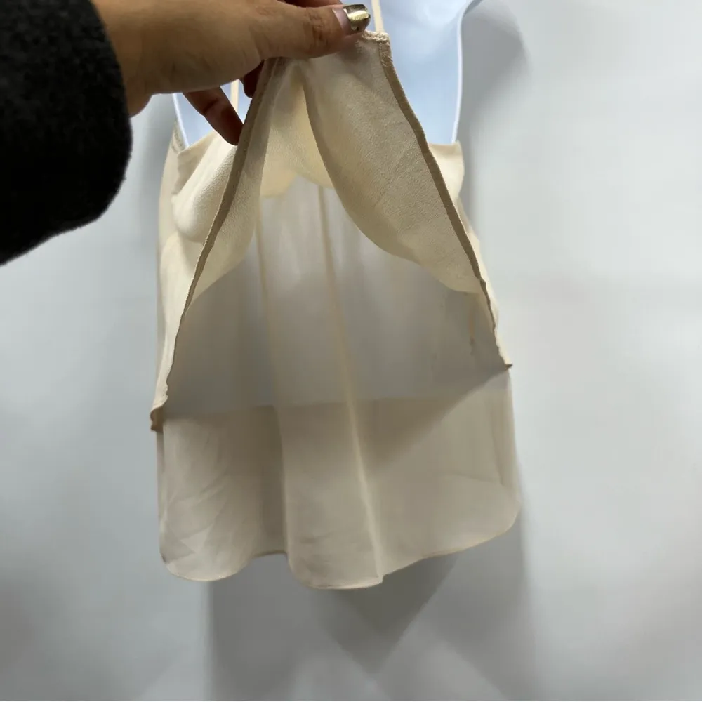 Miss Me medium cream colored layered beaded strappy cropped tank top - Image 3