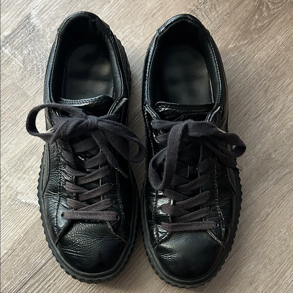 PUMA X FENTY Rihanna Creeper Black Patent Leather Women's Sneakers - Image 3