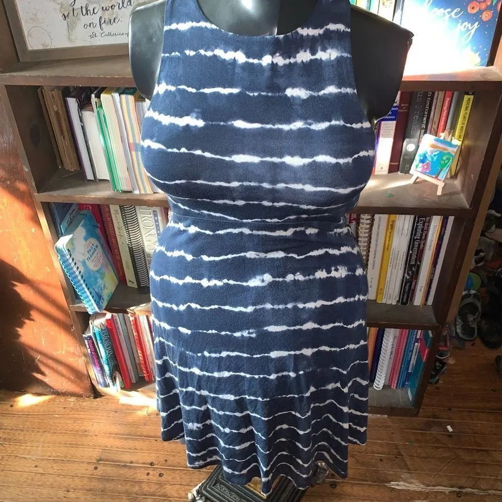 Athleta Santorini blue tie dye soft Athleisure travel sleeveless dress - Image 2