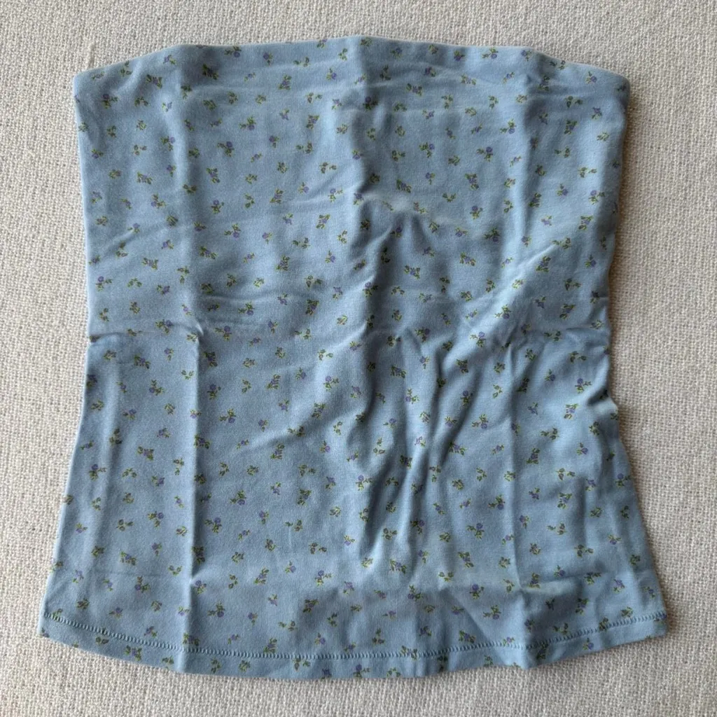 Skims Cotton Jersey Tube Top in Powder Blue Micro, size XS - Image 3