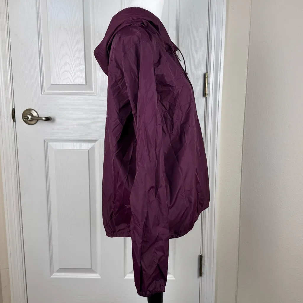 PiNK Victoria’s Secret Windbreaker Hoodie Burgundy 1/4 Zip Pullover Jacket  M/L - Image 5