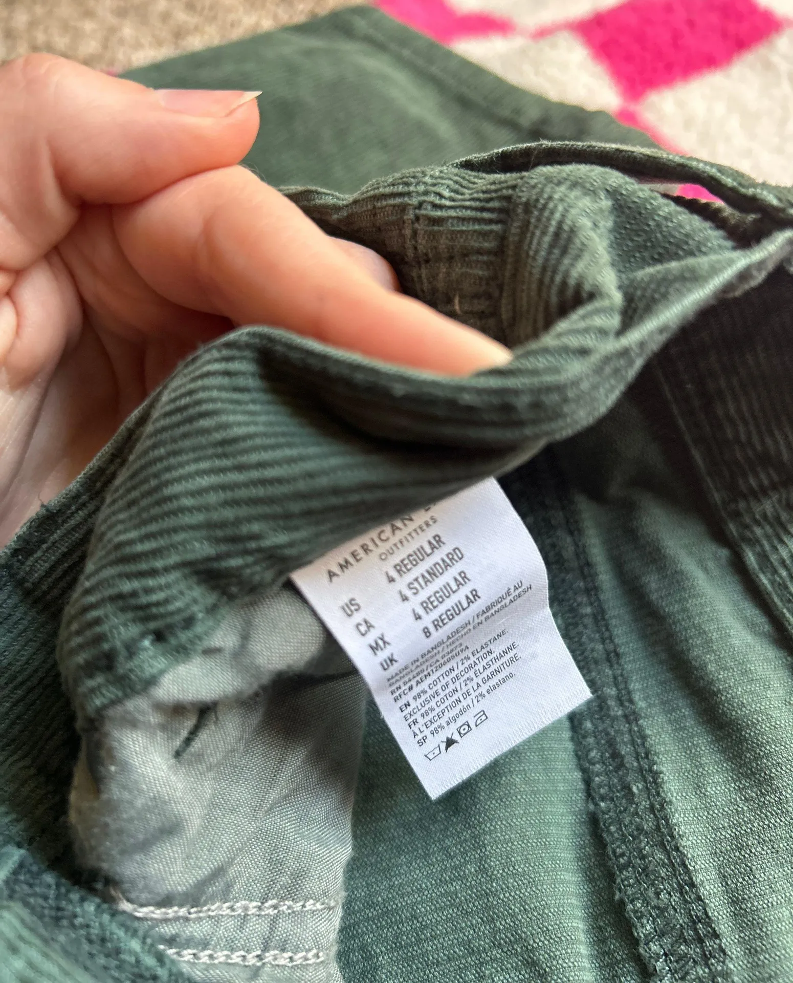 American Eagle Green Corduroy Jeans - Image 3