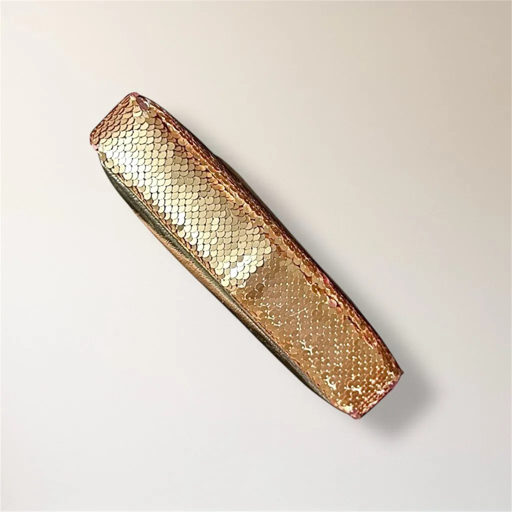 New Nicole Miller Gold Sequin‎ Shoulder Bag Clutch Evening Purse Holiday Party - Image 7