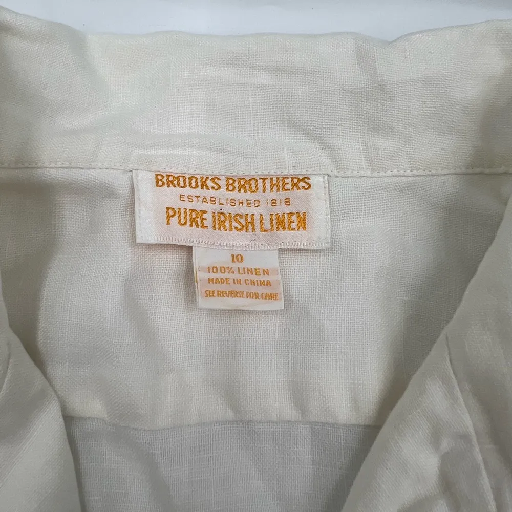 BROOKS BROTHERS Pure Irish Linen Button Up T-Shirt - Image 5