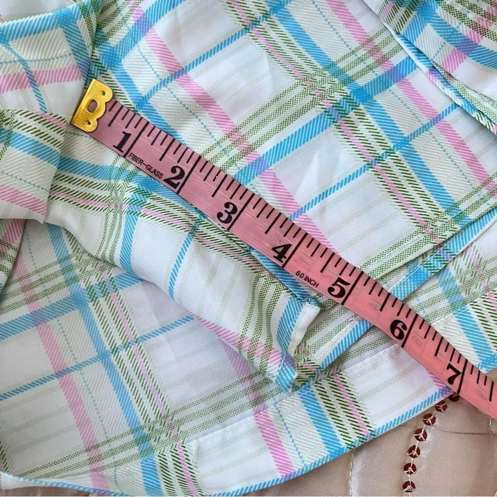 Athleta Pastel Plaid Pleated Golf Skirt Size 12 - Image 9