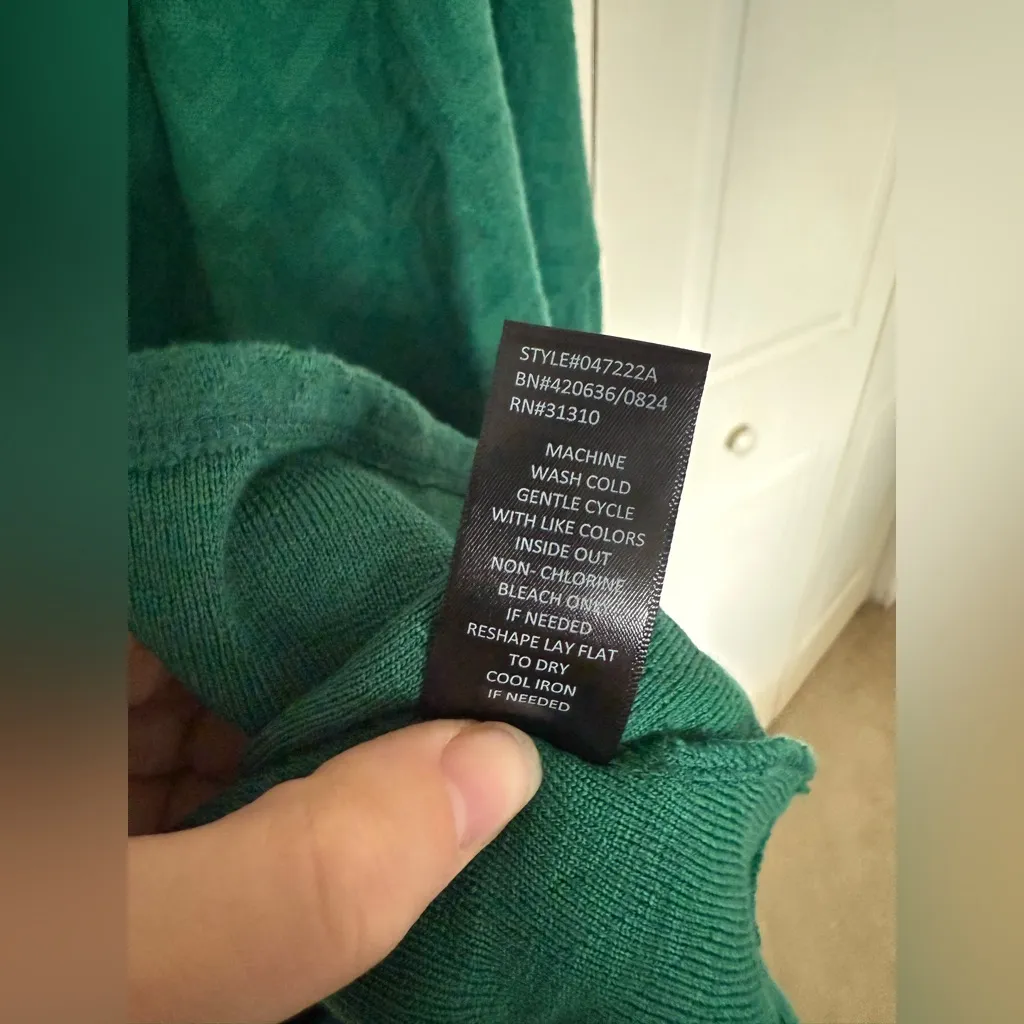 NWT I.N. Studio Emerald Green Cowl Neck Oversized Sweater Flowy Top Size Large - Image 7