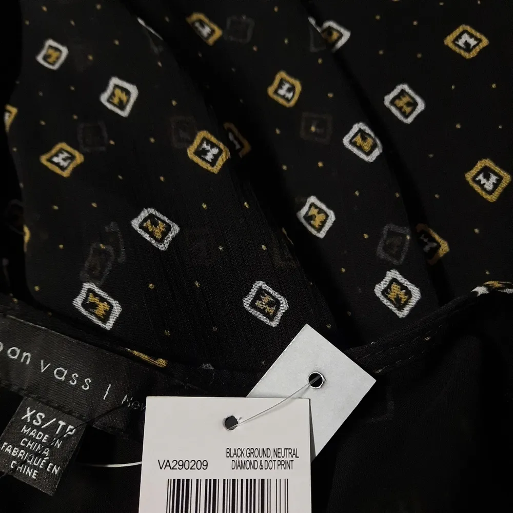 Joan Vass New York Blouse Top Women's XS Extra Small Black Long Sleeve Pullover - Image 8