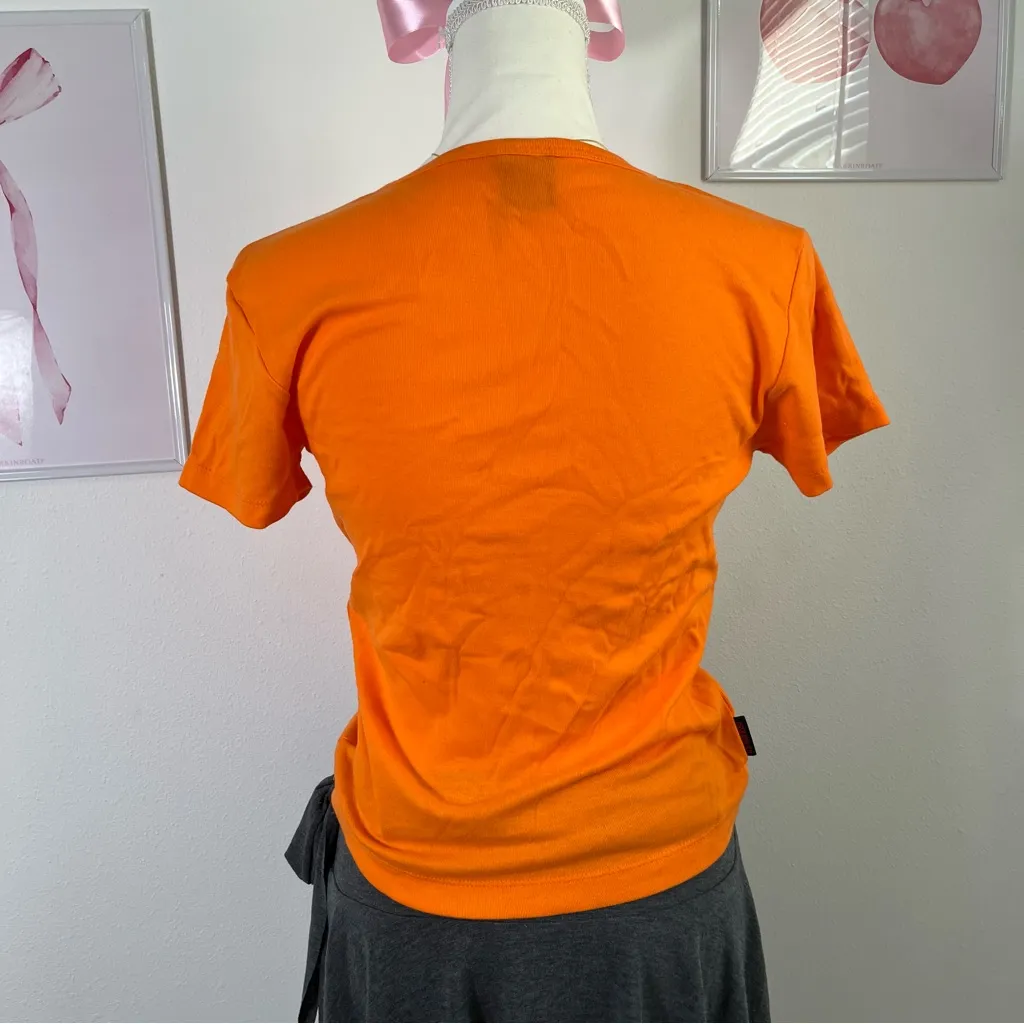 Vintage Y2K U.S. Polo Assn Orange Baby Tee‎ Womens Size Medium - Image 4