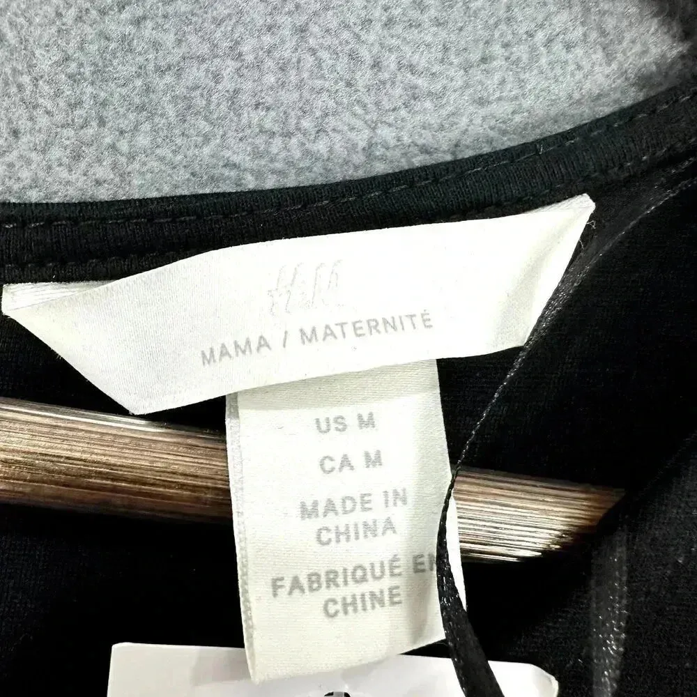 H&M Mama maternity‎ black midi sheath dress medium cap sleeve exposed zipper NWT - Image 3