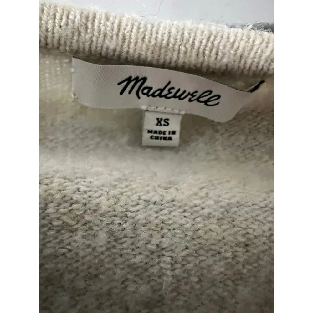 Madewell Edgewater Bubble-Sleeve Cardigan Sweater in Color block casual neutral - Image 11