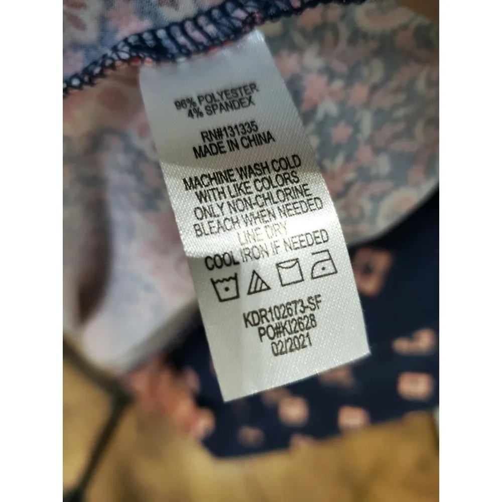 Nine Britton Women Blue Polyester Sleeveless Round Neck Knee Length Dress Size L - Image 9