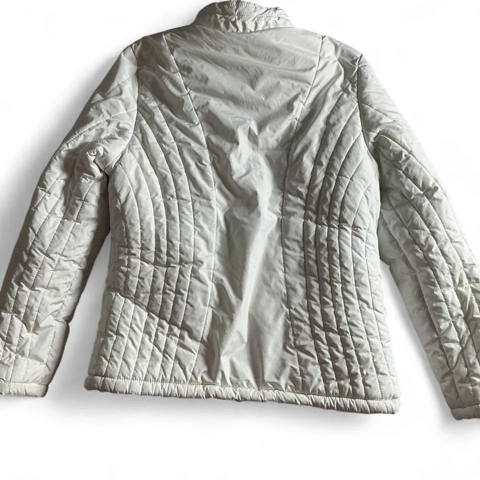 Palomores Fashions Of Calif By George Palomores White Quilted Zip Up Jacket Size M - Image 2