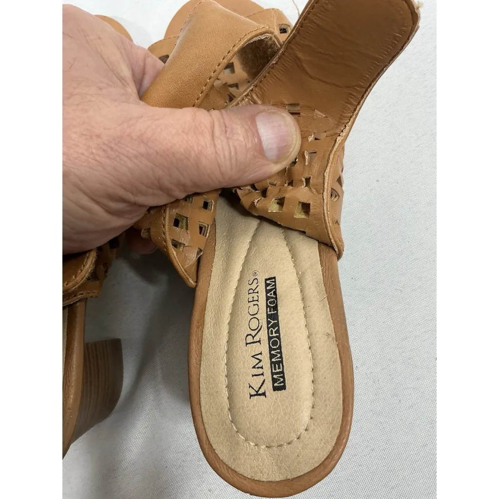 Womans Kim Rogers Simion Strappy Shoe 6.5 M Brown Open Toe Heel Vented - Image 6