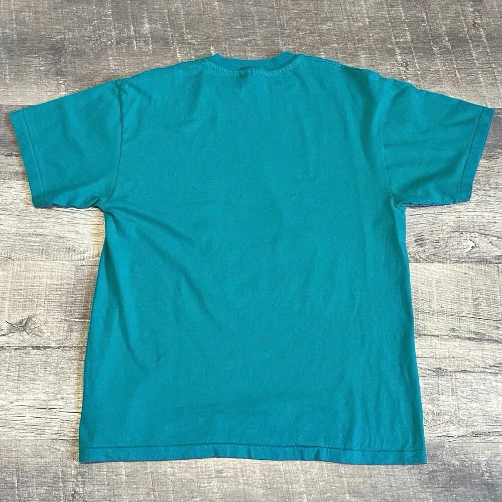 Vintage Grand Canyon Railway Single Stitch T Shirt Large Teal Gold Southwestern - Image 3