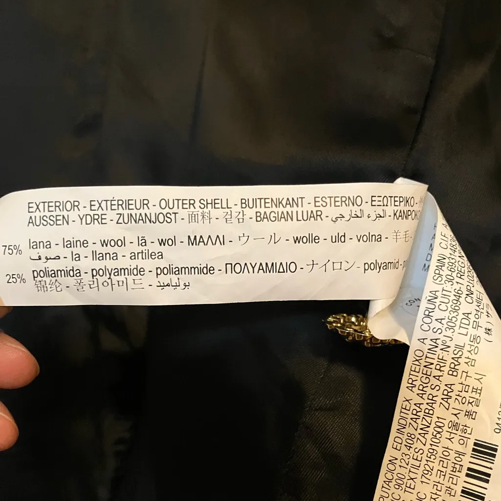 NWT Zara Manteco (Italian Wool) Navy Blue Coat - Image 11