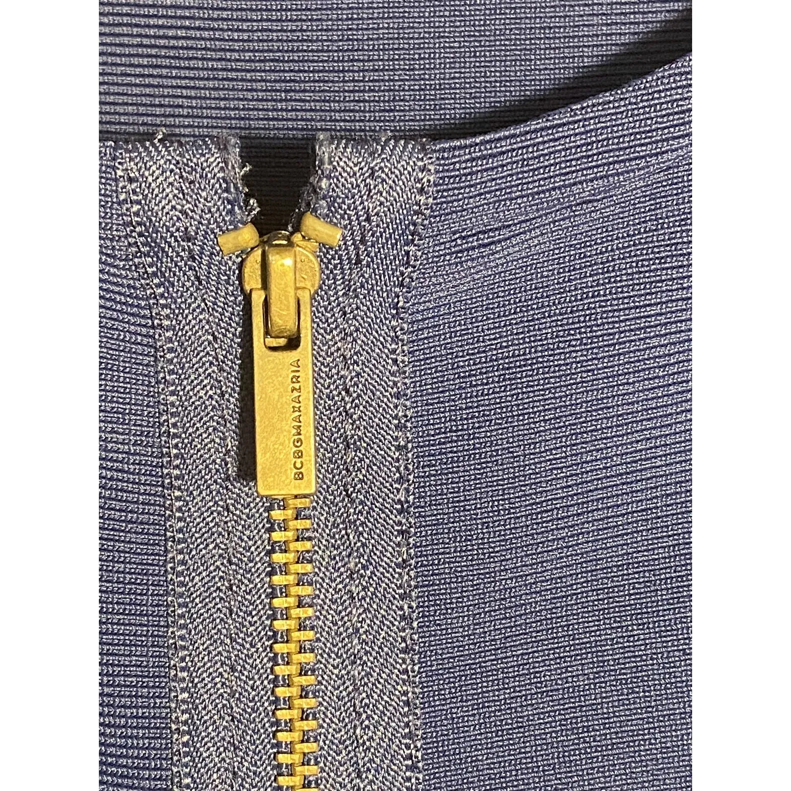 BCBG maxazria Blue‎ Mini Dress Bodycon Short Sleeve Zipper Cobalt Size xs - Image 5