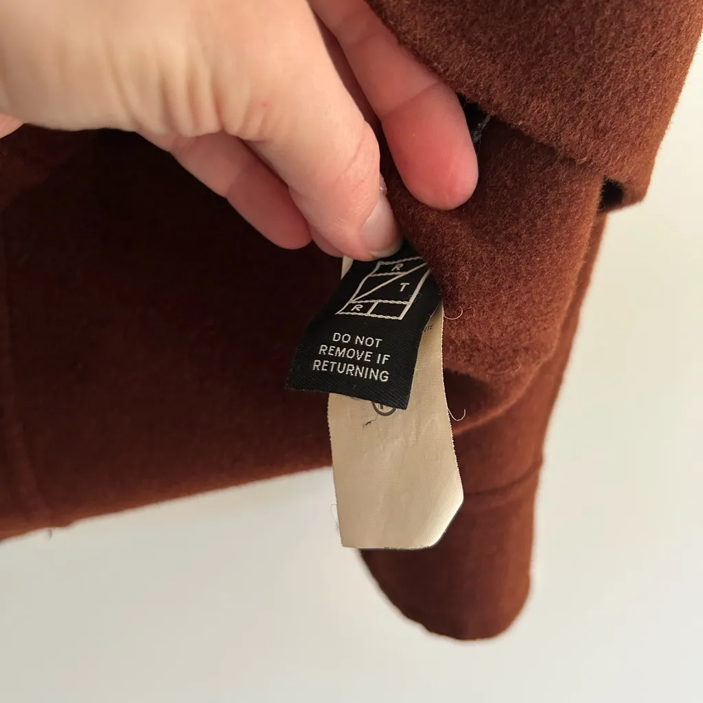 Thakoon Collective Brown Wool Blend Snap Front Shacket Size Small - Image 6