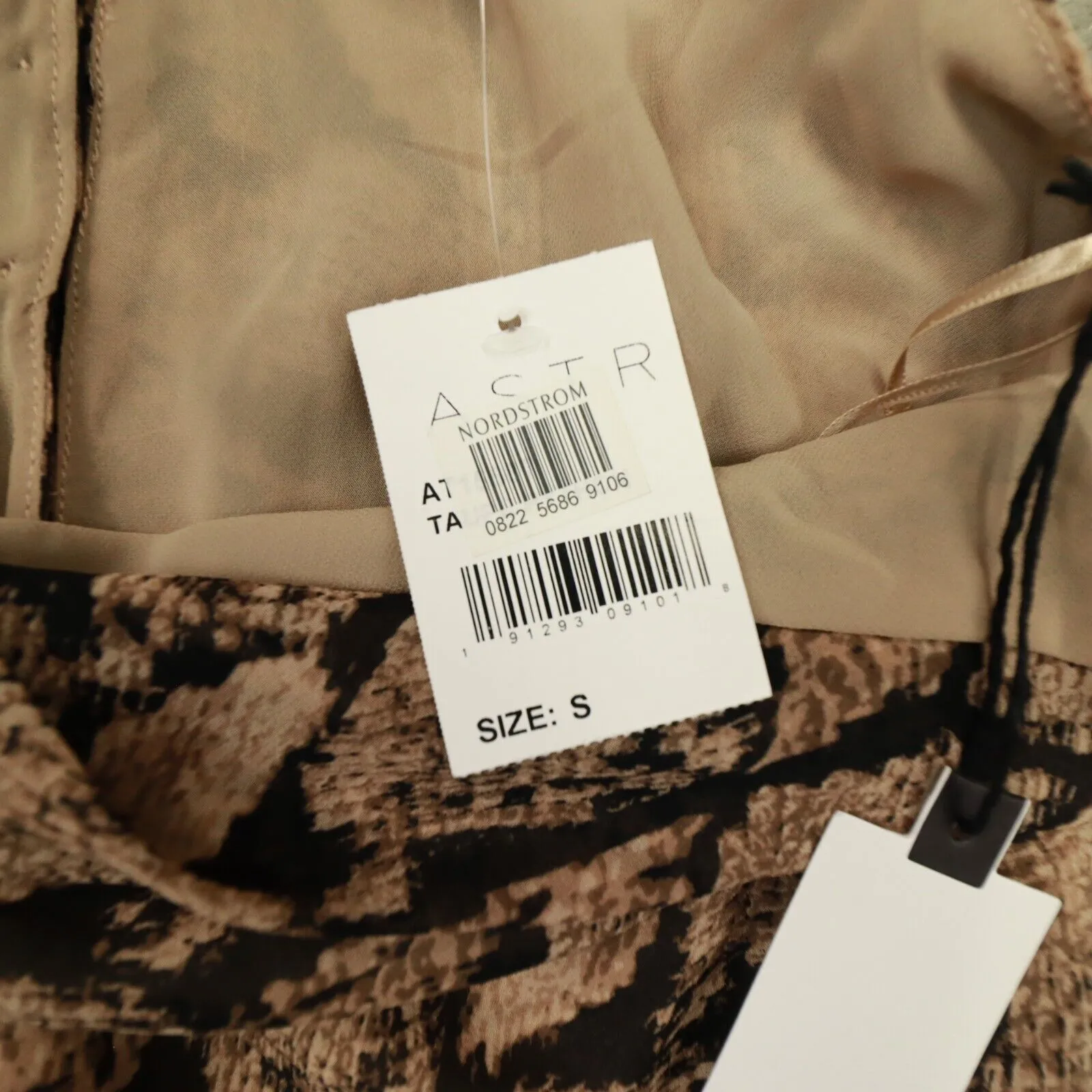 ASTR THE LABEL Darla Cowl Neck Snake Print Cami Tank Top Brown‎ Tan Size S - Image 9