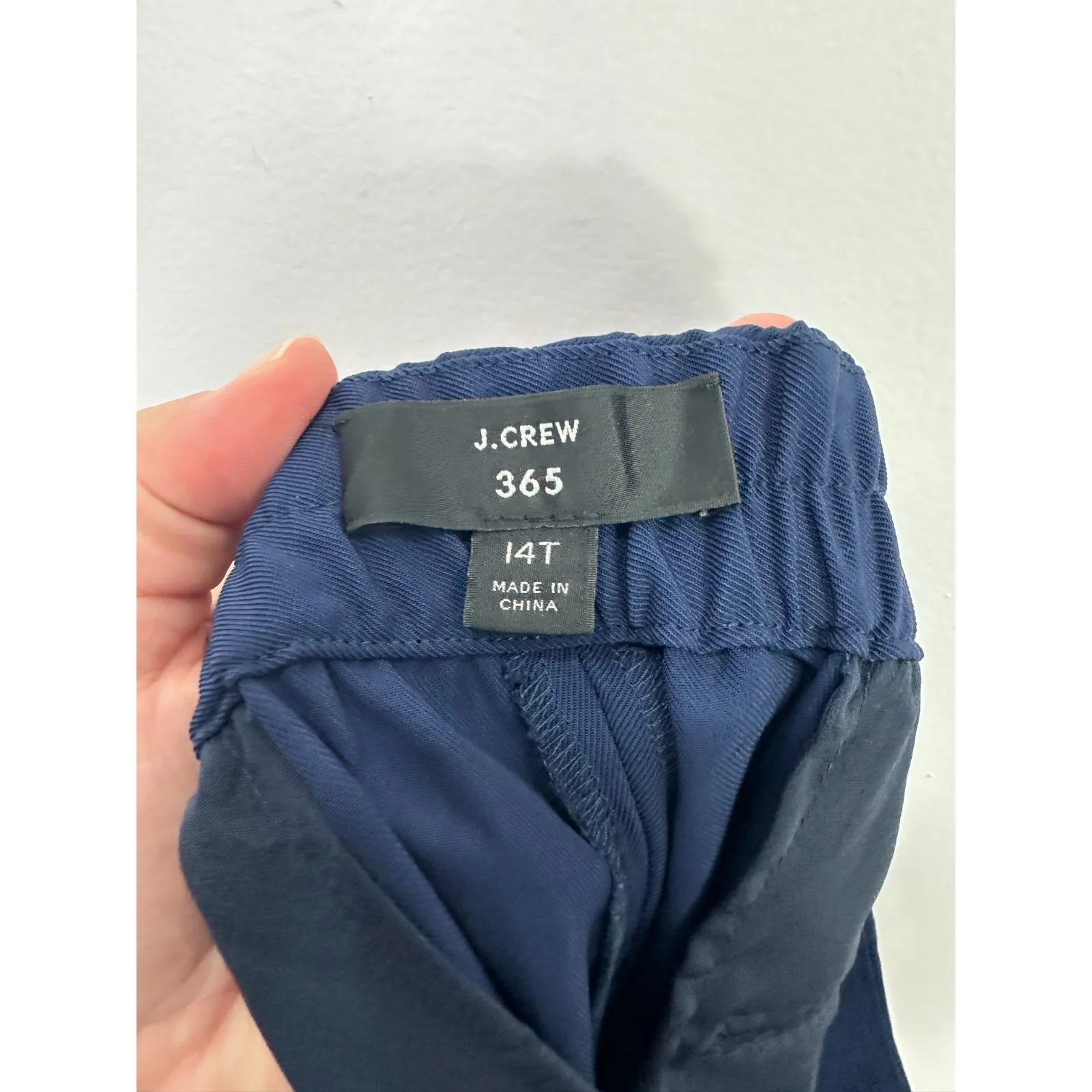 J.Crew 365 Pants 14T Navy Blue Triacetate Crepe Career Workwear Minimalist Chic - Image 3